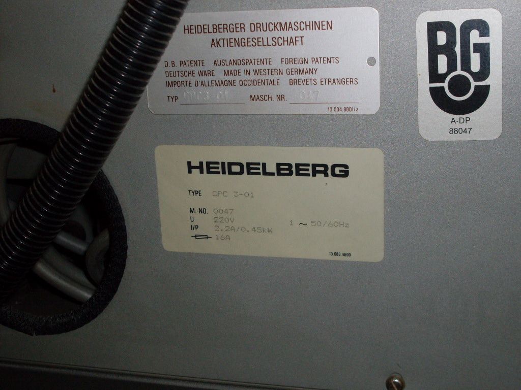 used machine HEIDELBERG-CPC 3-01-0