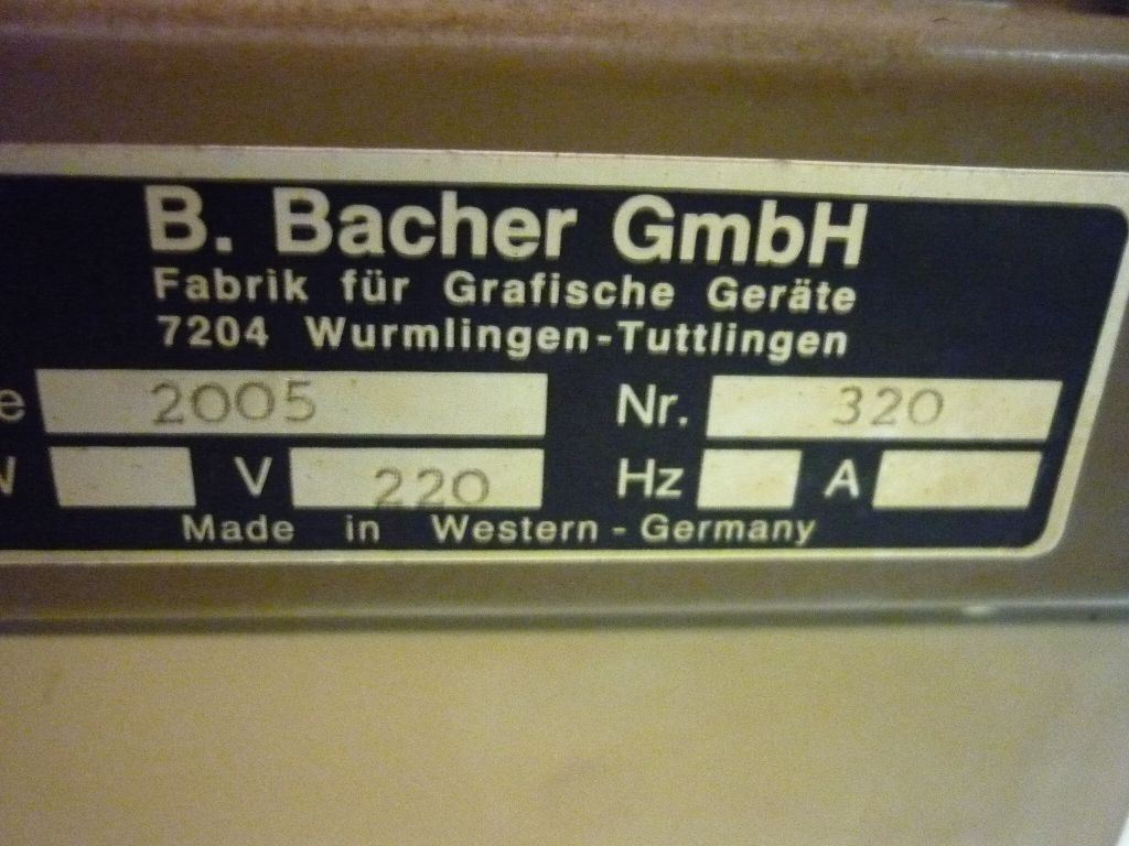 used machine BACHER-2005-0