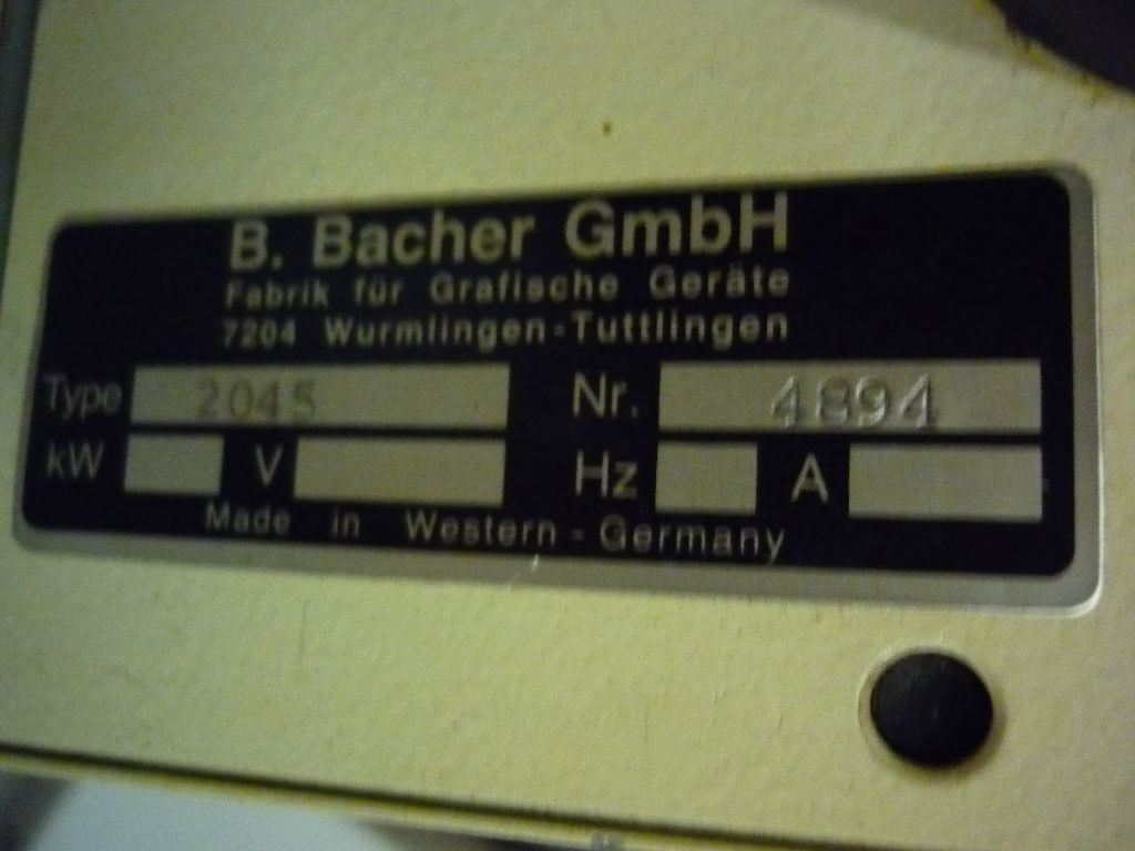 used machine BACHER-2045-0